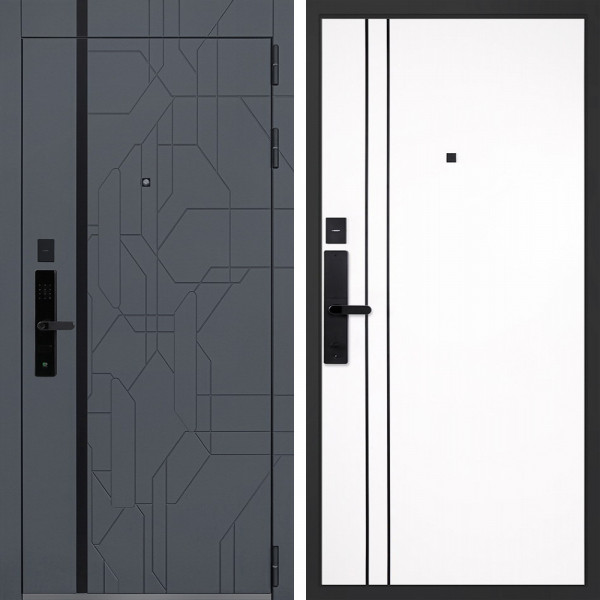 Входная дверь АСД Forest биометрический замок Smart lock R06 белый матовый