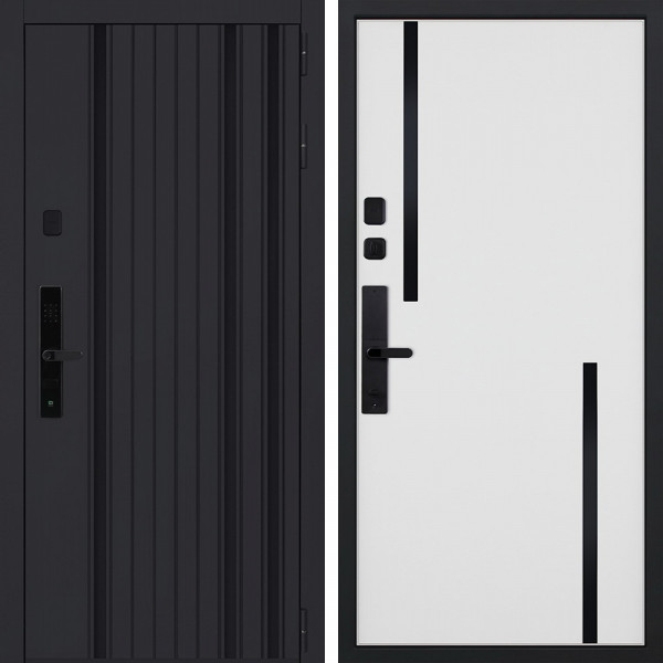 Входная дверь АСД Solana биометрический замок Smart lock R06 белый матовый