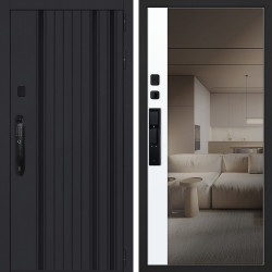 Входная дверь АСД Solana с зеркалом биометрический замок Smart lock DZ 888 белый матовый