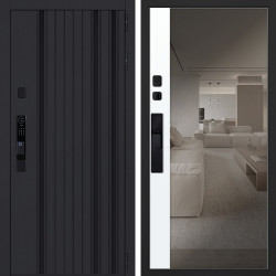 Входная дверь АСД Solana с зеркалом биометрический замок Smart lock Y12 белый матовый