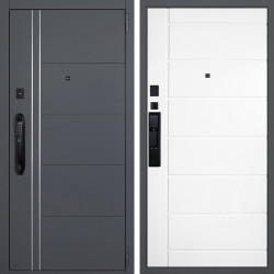 Входная дверь АСД Vegas биометрический замок Smart lock DZ 888 белый матовый