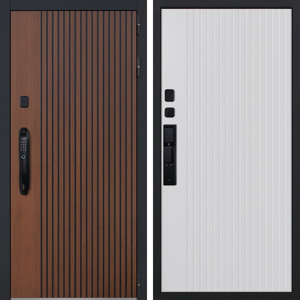 Входная дверь АСД Velvet биометрический замок Smart lock DZ 888 капучино zb