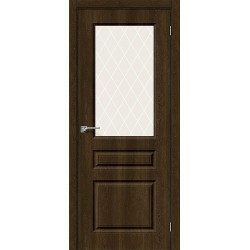 Межкомнатная дверь Скинни-15 Dark Barnwood / White Сrystal