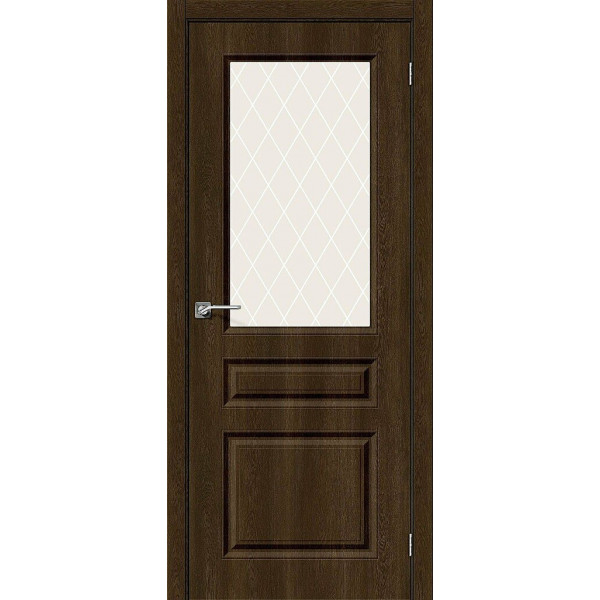 Межкомнатная дверь Скинни-15 Dark Barnwood / White Сrystal