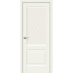 Межкомнатная дверь Прима-3 White Mix / White Сrystal