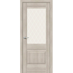 Межкомнатная дверь Прима-3 Cappuccino Veralinga / White Сrystal