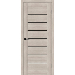 Межкомнатная дверь Браво-22 Cappuccino Melinga / Black Shine
