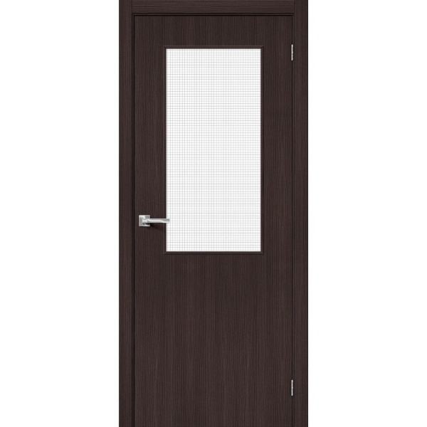 Межкомнатная дверь Браво-7 Wenge Melinga / Wired Glass 12,5