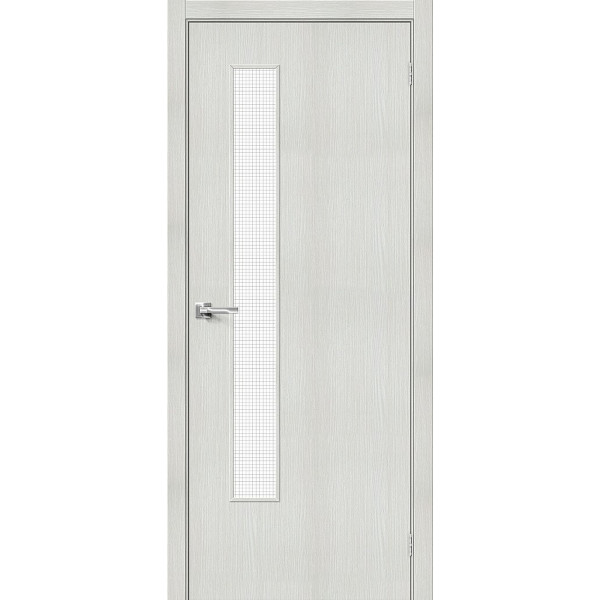 Межкомнатная дверь Браво-9 Bianco Veralinga / Wired Glass 12,5