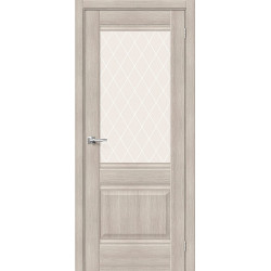 Межкомнатная дверь Прима-3 Cappuccino Melinga / White Сrystal