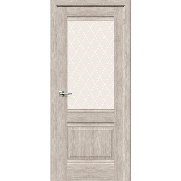 Межкомнатная дверь Прима-3 Cappuccino Melinga / White Сrystal