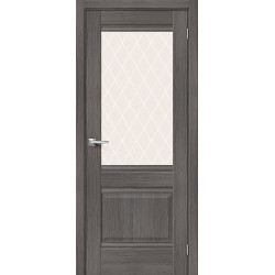 Межкомнатная дверь Прима-3 Grey Veralinga / White Сrystal