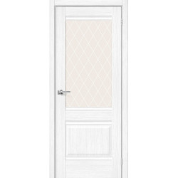 Межкомнатная дверь Прима-3 Snow Melinga / White Сrystal
