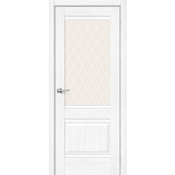 Межкомнатная дверь Прима-3 Snow Melinga / White Сrystal