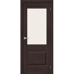 Межкомнатная дверь Прима-3 Wenge Melinga / White Сrystal