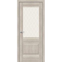 Межкомнатная дверь Прима-3 Cappuccino / White Сrystal