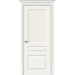 Межкомнатная дверь Скинни-15.1 Whitey / White Сrystal