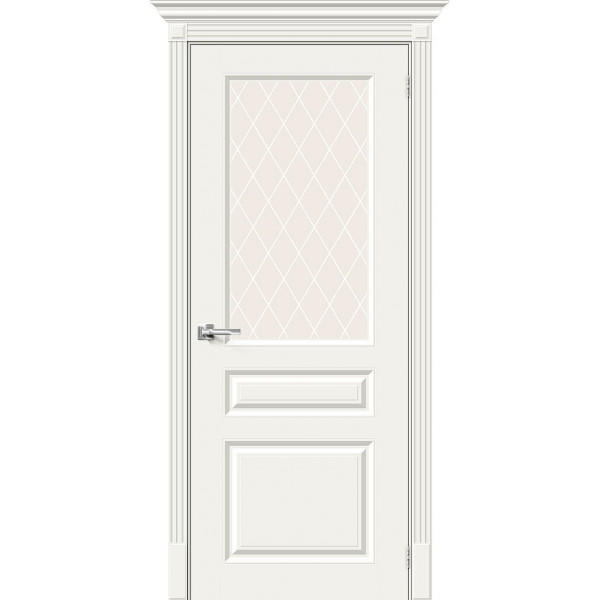 Межкомнатная дверь Скинни-15.1 Whitey / White Сrystal