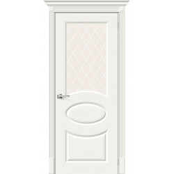 Межкомнатная дверь Скинни-21 Whitey / White Сrystal
