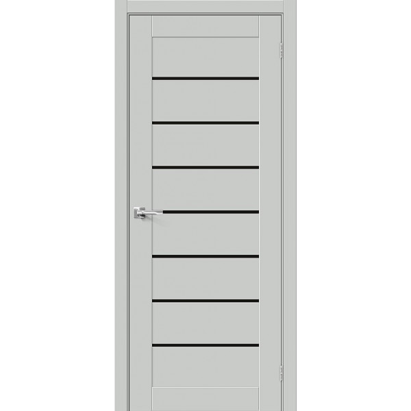 Межкомнатная дверь Браво-22 Black Shine Grey Silk