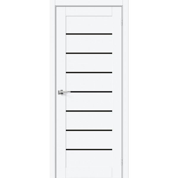 Межкомнатная дверь Браво-22 Black Shine White Silk