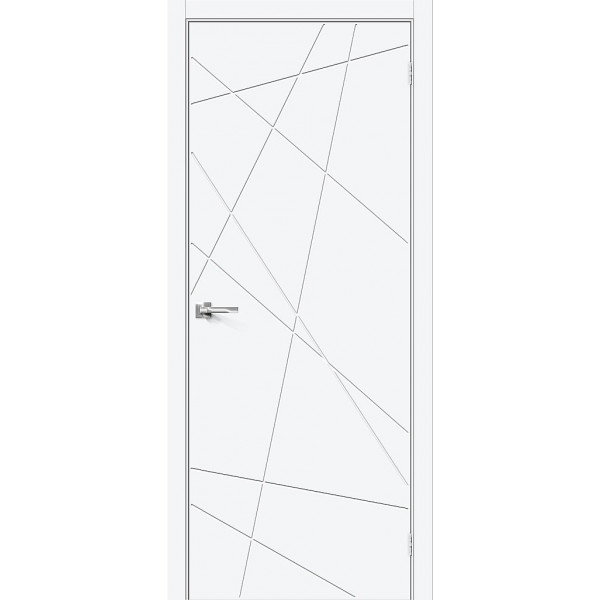 Межкомнатная дверь Граффити-5.Д.П White Silk