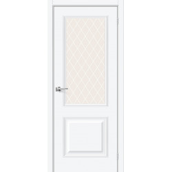 Межкомнатная дверь Классик-13 White Silk / White Сrystal