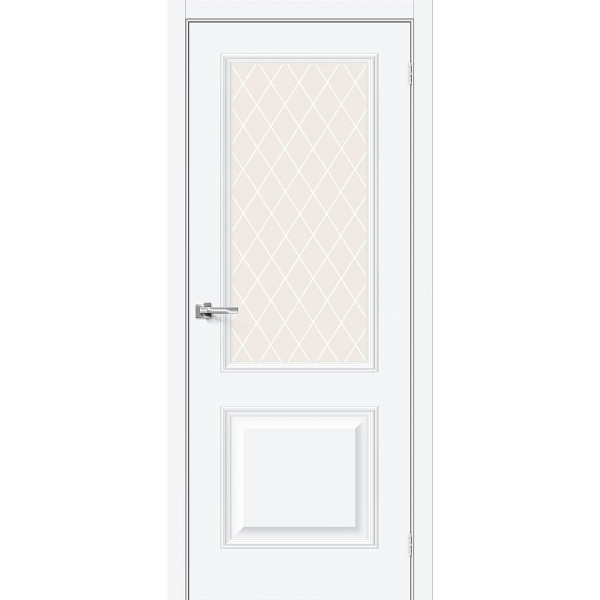 Межкомнатная дверь Классик-13 White Silk / White Сrystal