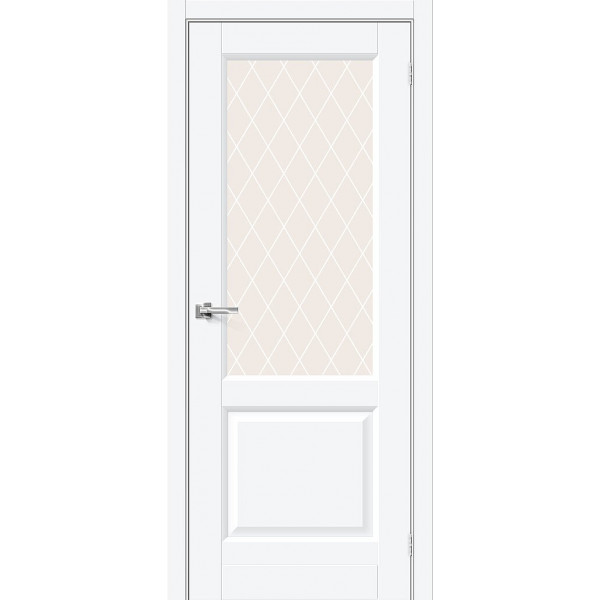 Межкомнатная дверь Неоклассик-33 White Silk / White Сrystal