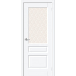Межкомнатная дверь Неоклассик-35 White Silk / White Сrystal