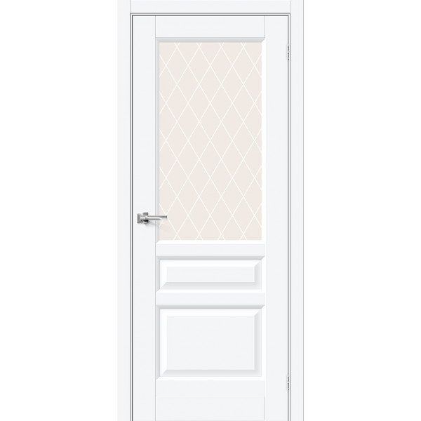 Межкомнатная дверь Неоклассик-35 White Silk / White Сrystal