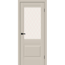 Межкомнатная дверь Прима-3 Cream Silk / White Сrystal