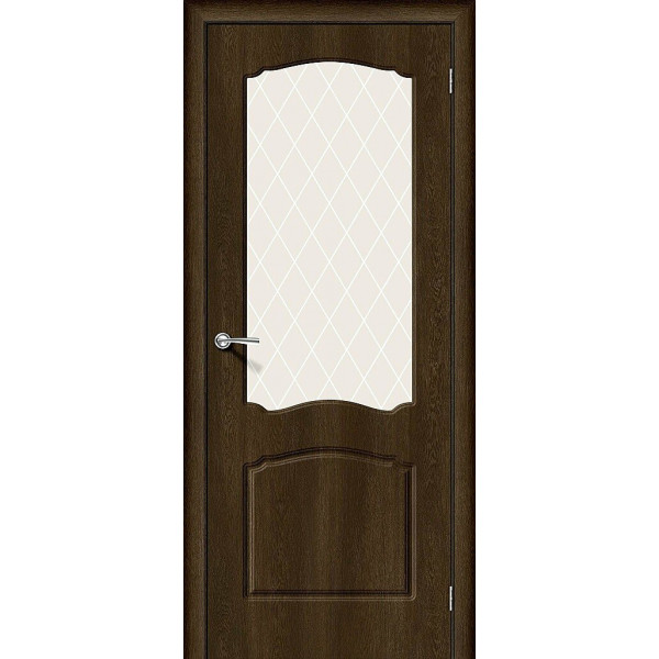 Межкомнатная дверь Альфа-2 Dark Barnwood / White Сrystal