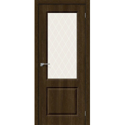 Межкомнатная дверь Скинни-13 Dark Barnwood / White Сrystal