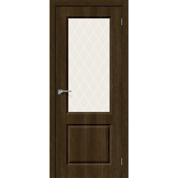Межкомнатная дверь Скинни-13 Dark Barnwood / White Сrystal
