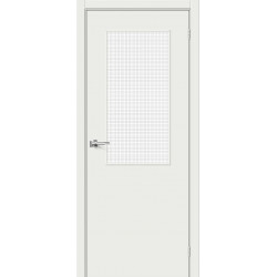 Межкомнатная дверь Браво-7 Super White / Wired Glass 12,5