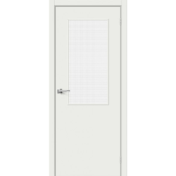 Межкомнатная дверь Браво-7 Super White / Wired Glass 12,5