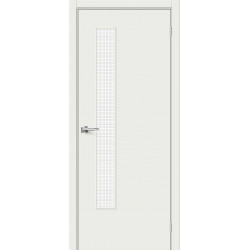 Межкомнатная дверь Браво-9 Super White / Wired Glass 12,5