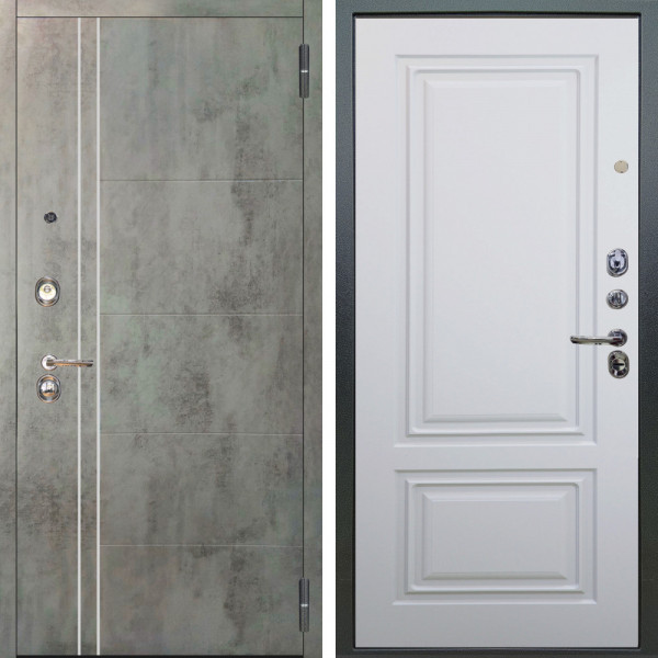 Входная дверь Аргус ЛЮКС 3К Лофт Темный бетон + Элион Софт милк