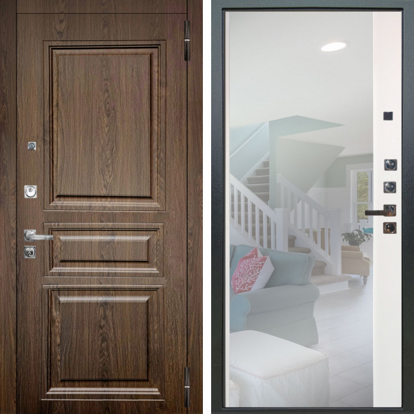 Входная дверь Аргус ЛЮКС 3К ПРО Магистр Дуб кантри + Магнум Софт милк