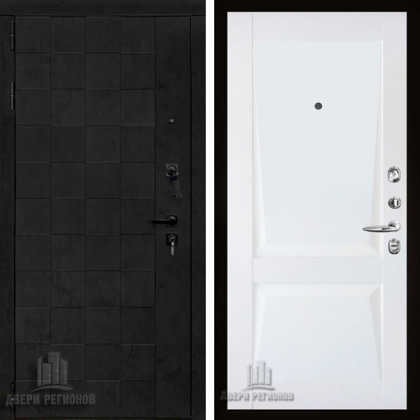 Дверь входная Двери Регионов Quadro Бетон графит Perfecto barhat white