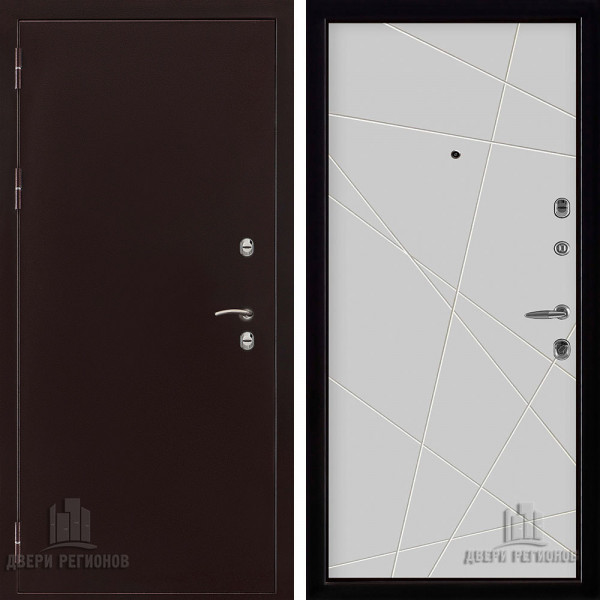 Дверь входная Двери Регионов Термо 3 Антик Медь Стокгольм эмаль белая