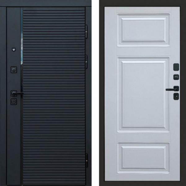 Входная дверь Termo-Door Black Line - Лион Белый софт