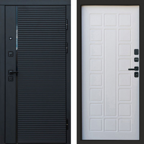 Входная дверь Termo-Door Black Line - Престиж белое дерево