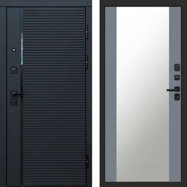 Входная дверь Termo-Door Black Line - Зеркало Grey Софт