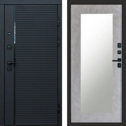Входная дверь Termo-Door Black Line - Зеркало Триумф бетон светлый
