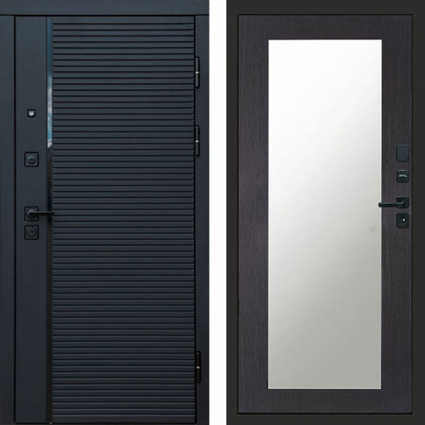 Входная дверь Termo-Door Black Line - Зеркало Триумф венге