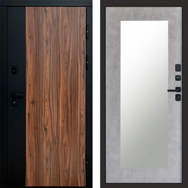 Входная дверь Termo-Door Флэш - Зеркало Триумф бетон светлый