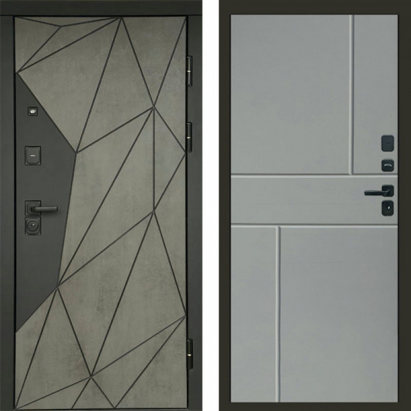 Входная дверь Termo-Door Геометрия Бетон - Горизонт Grey софт