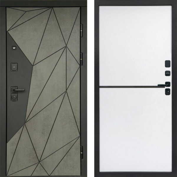 Входная дверь Termo-Door Геометрия Бетон - Нео White